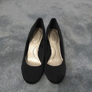 East5th Black Wedge Heels